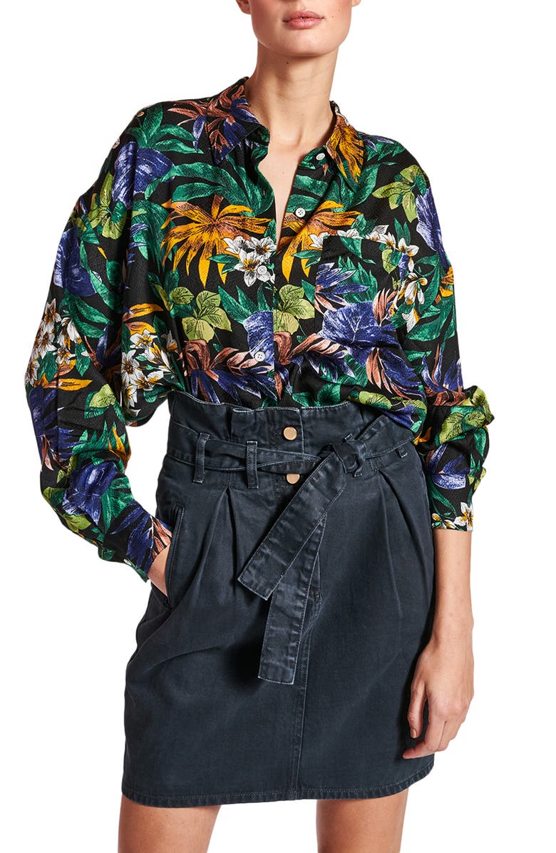 Essentiel Antwerp Zeen Tropical Print Oversize Shirt, Main, color,