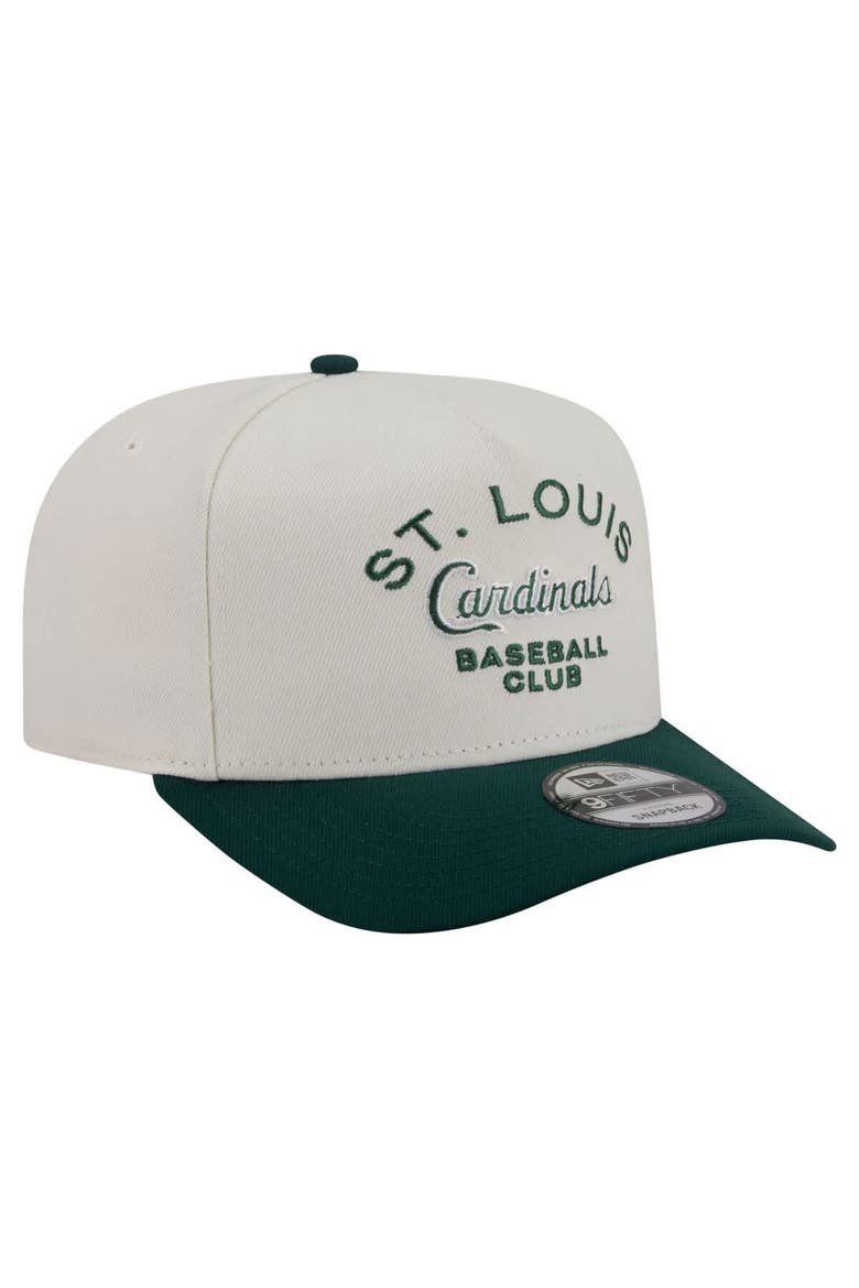 Men's New Era  Cream/Dark Green St. Louis Cardinals Chrome A-Frame 9FIFTY Snapback Hat, Alternate, color, Cream