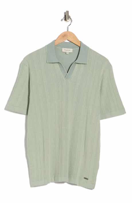 Bugatchi Johnny Collar Ribbed Cotton & Silk Polo Sweater
