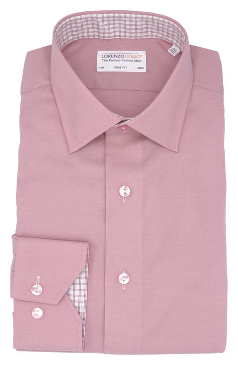 Trim Fit Solid Stretch Cotton Dress Shirt (Regular, Big & Tall)