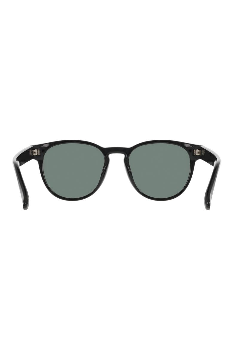 53mm Round Sunglasses, Alternate, color, SHINY BLACK/ GREEN