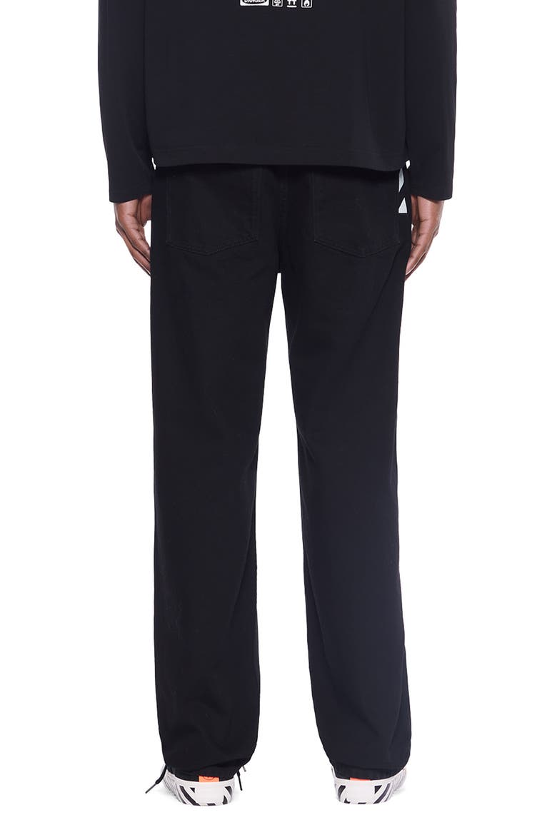 Piped Straight Leg Jeans, Alternate, color, BLACK
