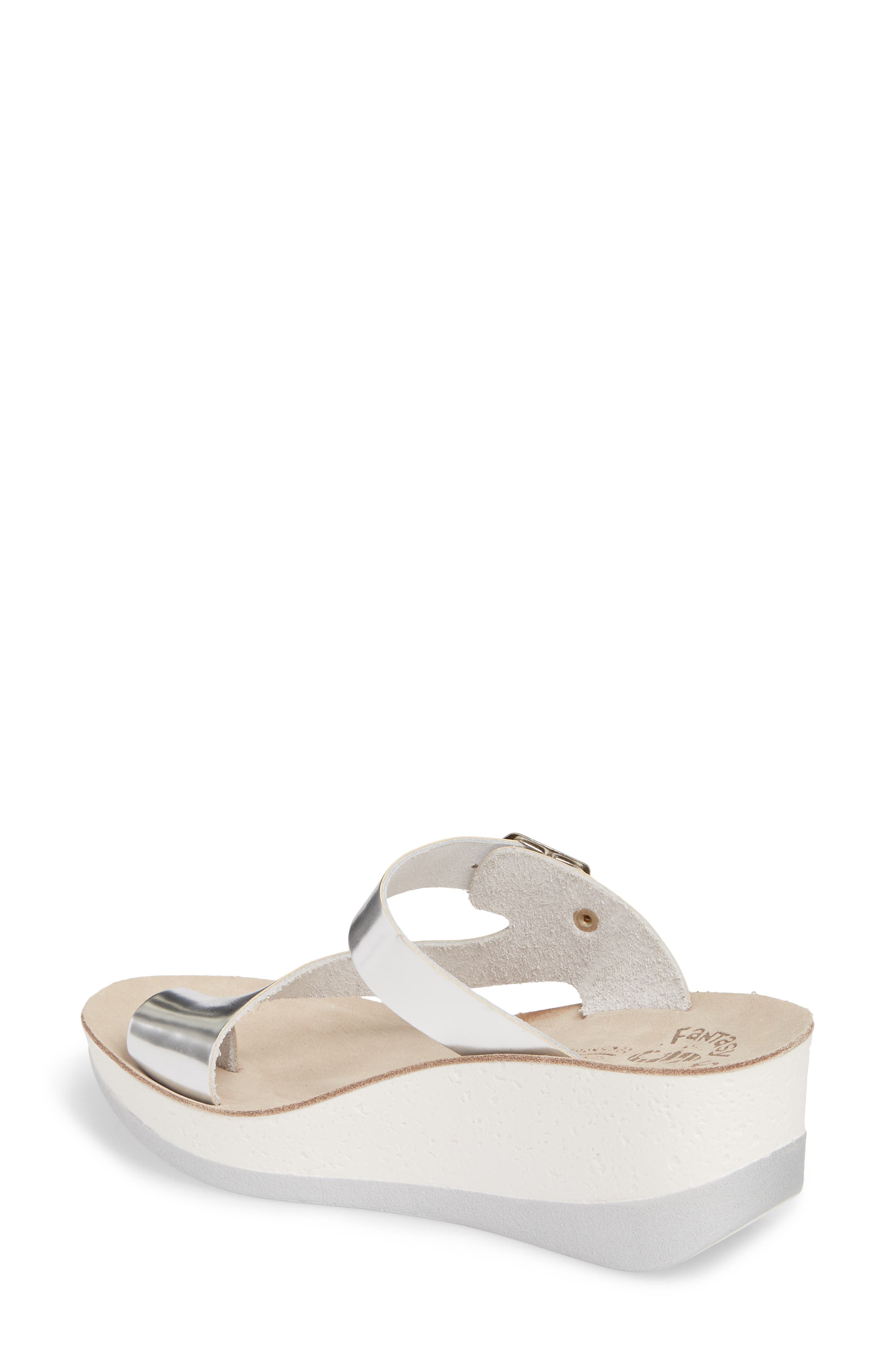 Felisa Wedge Sandal, Alternate, color, SILVER LEATHER