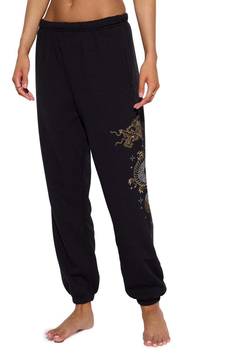 Spiritual Gangster Warrior Spirit Dragon Graphic Sweatpants, Main, color,
