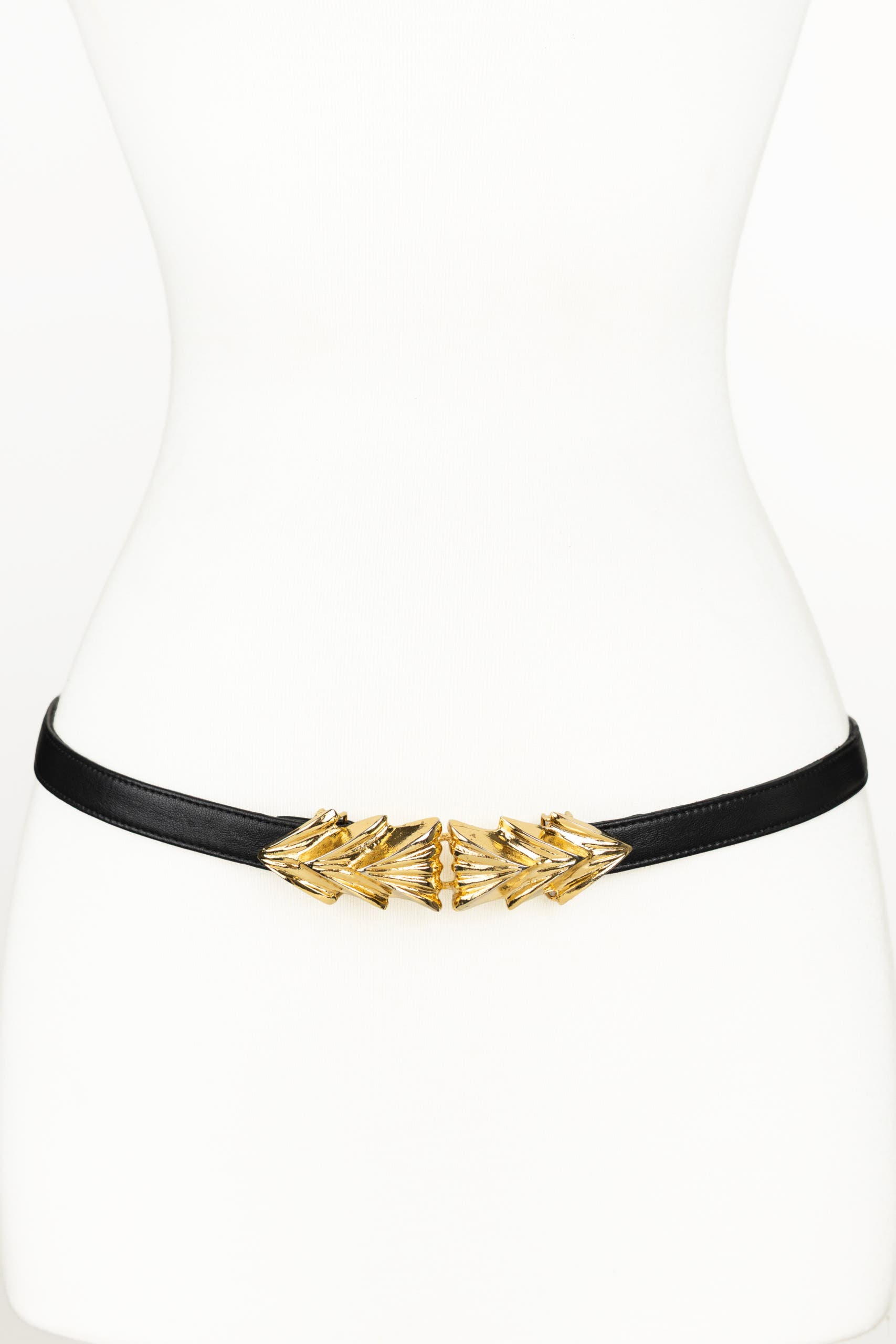 Raina Belts Three Shells Buckle Leather Belt In Black