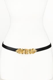 Raina Belts Three Shells Buckle Leather Belt