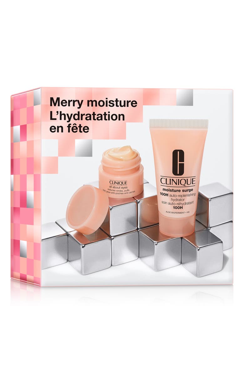 Clinique Merry Moisture Moisturizer + Eye Cream Skincare Holiday Gift Set $42 Value, Main, color, 