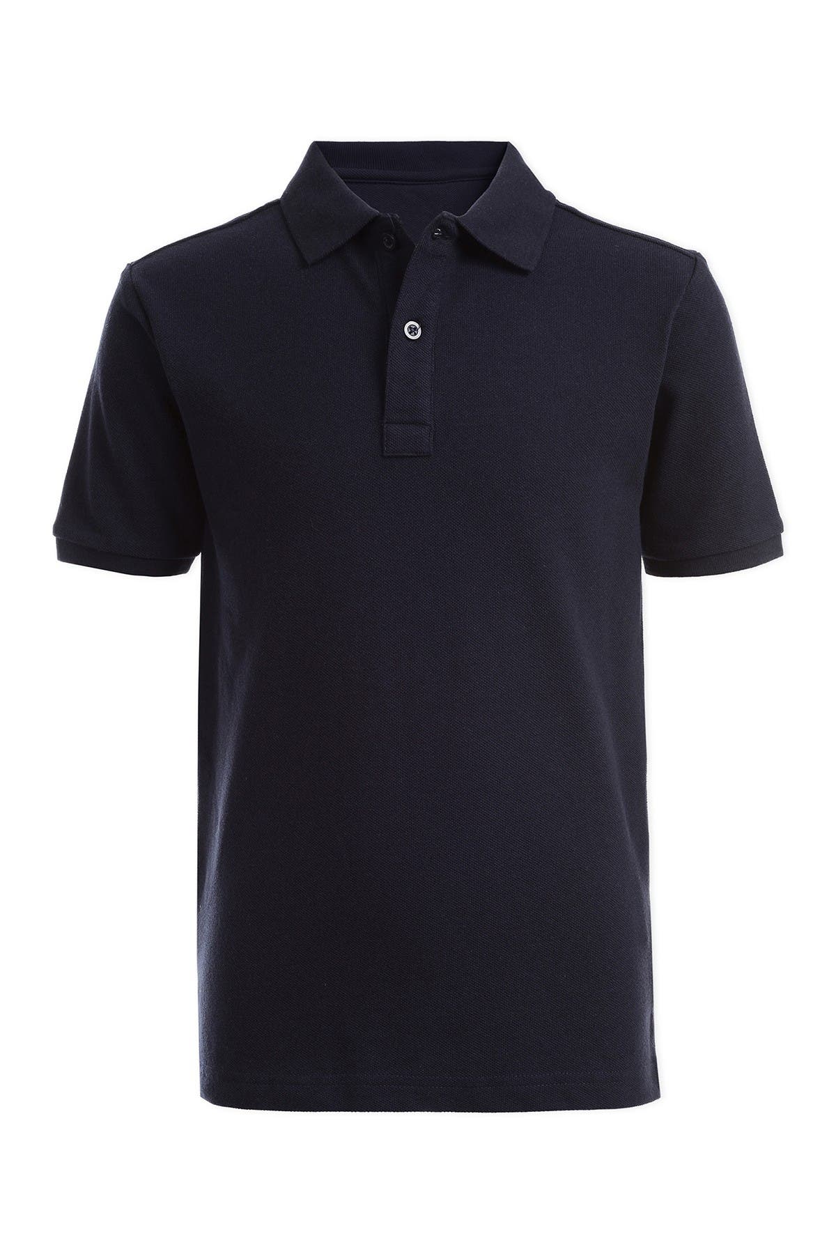 Nautica Short Sleeve Double Pique Polo Uniform Shirt