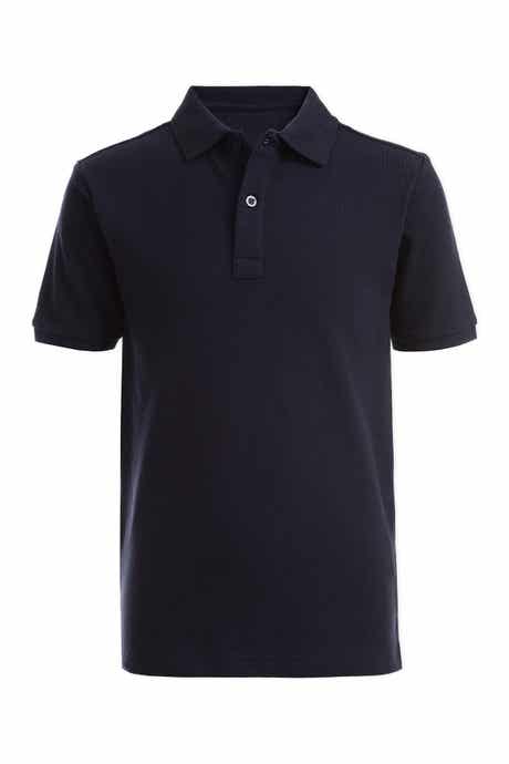 Nautica Short Sleeve Double Pique Polo Uniform Shirt