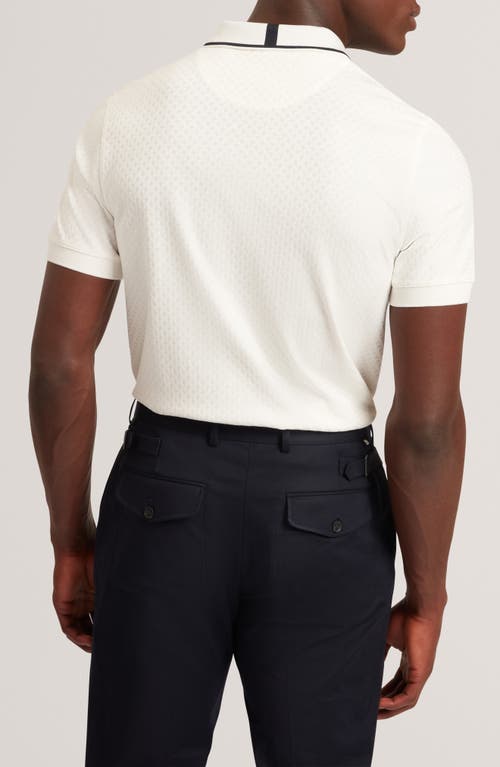 Ted Baker Cophen Stretch Cotton Zip Polo In White