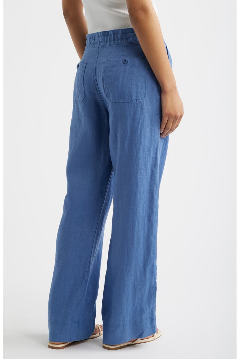 Linen Wide Leg Pants, Alternate, color, CARSON BLUE