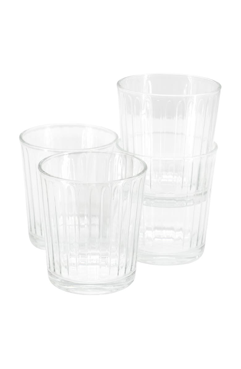 Gibson Home Moonstone 4 Piece 13.5 Ounce Double Old-Fashioned Glass Set, Main, color, Clear