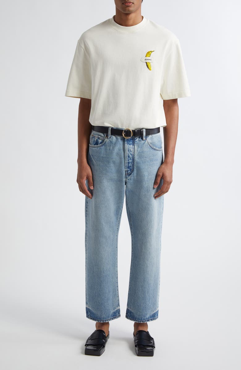 Jacquemus Le De-Nîmes Venice Straight Leg Jeans, Alternate, color, Blue/ Tabac