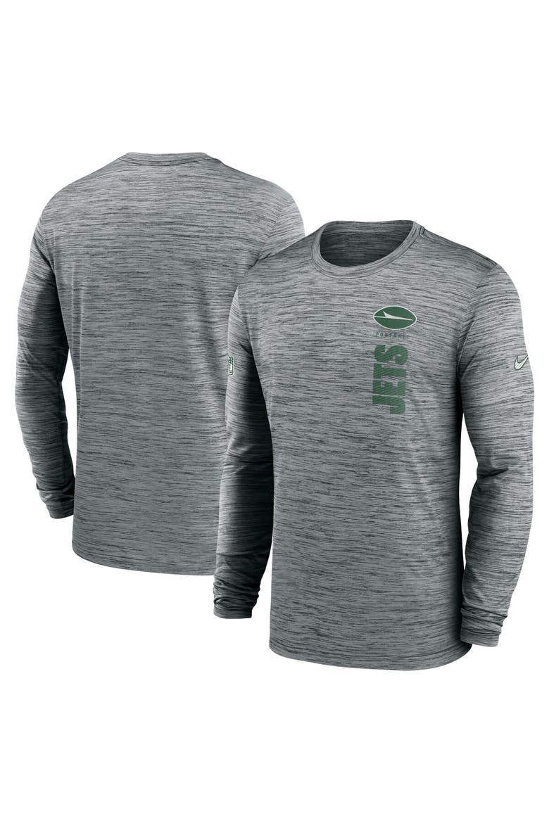 Men's Nike Gray New York Jets 2024 Sideline Velocity Performance Long Sleeve T-Shirt, Main, color, Gray