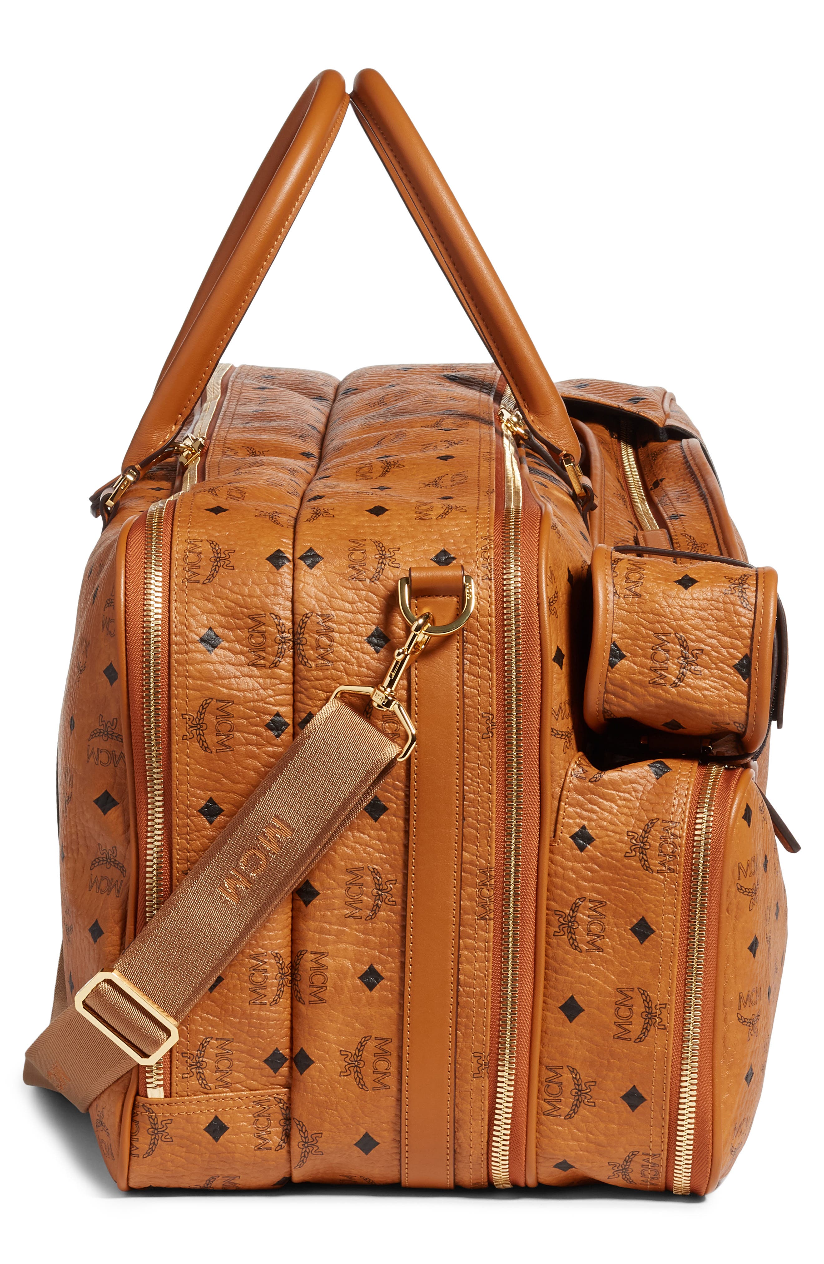 MCM Vintage Visetos Coated Canvas Tennis Bag, Alternate, color, 