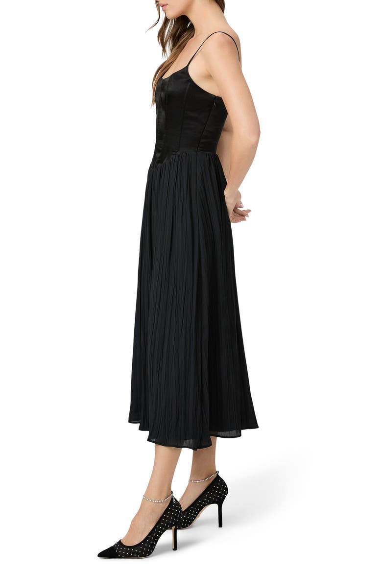 Elke Corset Midi Dress, Alternate, color, BLACK