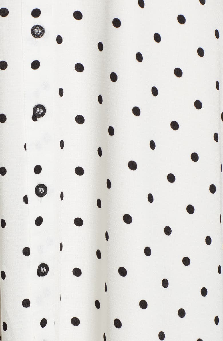 BP. Polka Dot Tie Waist Midi Dresss, Alternate, color, 