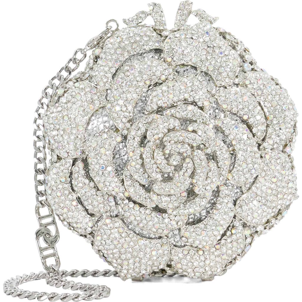 Dune London Bling Flower Clutch In Silver