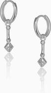 Spero London Sterling Silver Rhombus Drop Hoop Earring