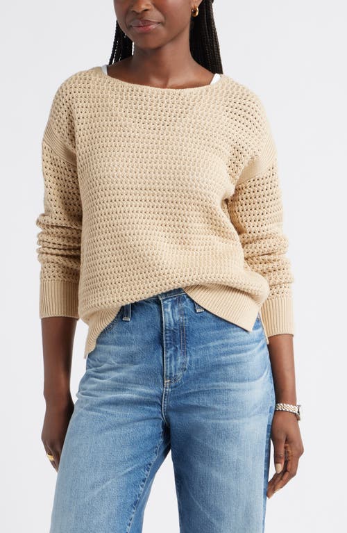 Caslonr Caslon(r) Open Stitch Cotton Blend Sweater