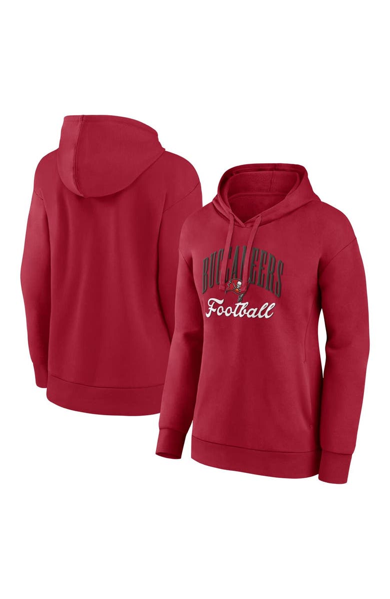 FANATICS Women's Fanatics Red Tampa Bay Buccaneers Team Logo Victory Script Pullover Hoodie, Main, color, Red