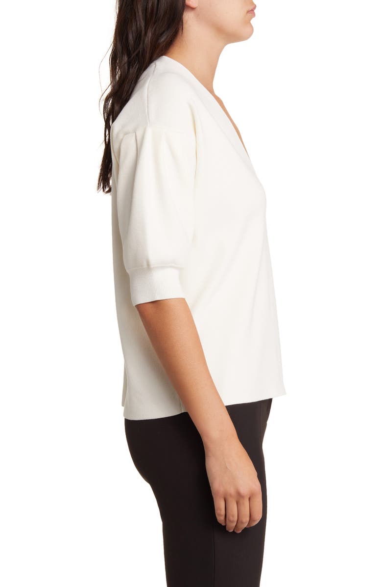 BOSS Flotinara Puff Sleeve V-Neck Sweater, Alternate, color, 