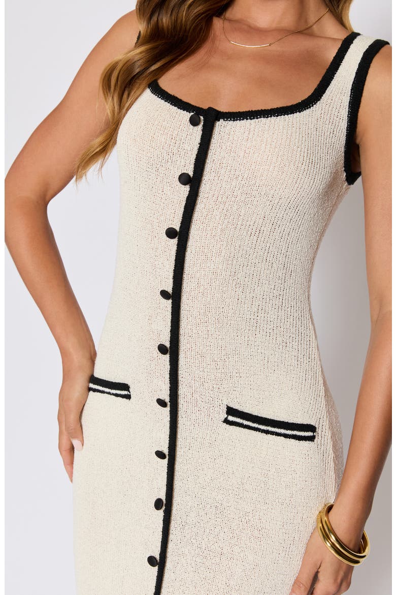 Contrast Midi Sweater Dress (Nordstrom Exclusive), Alternate, color, CREAM/ BLACK