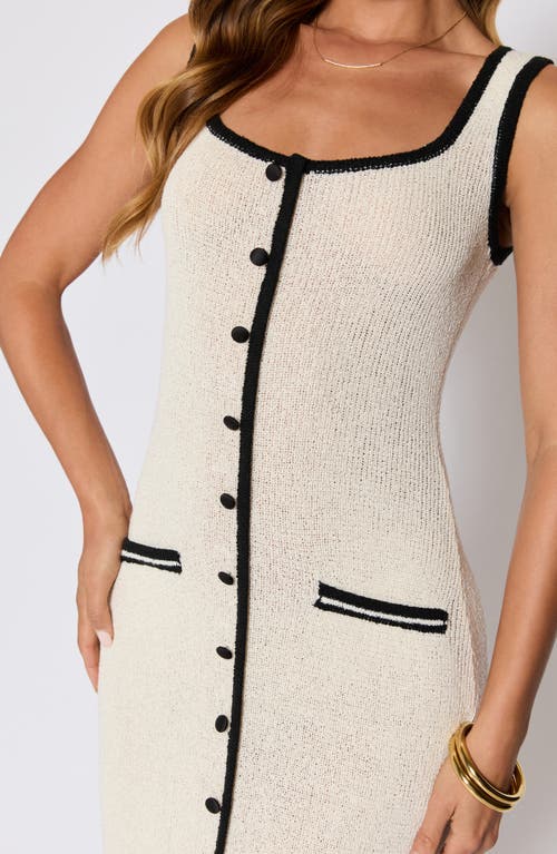 Vici Collection Contrast Midi Sweater Dress In White