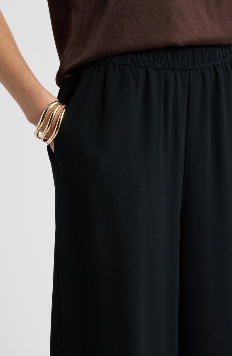 Nordstrom Pull-On Wide Leg Pants, Alternate, color, Black