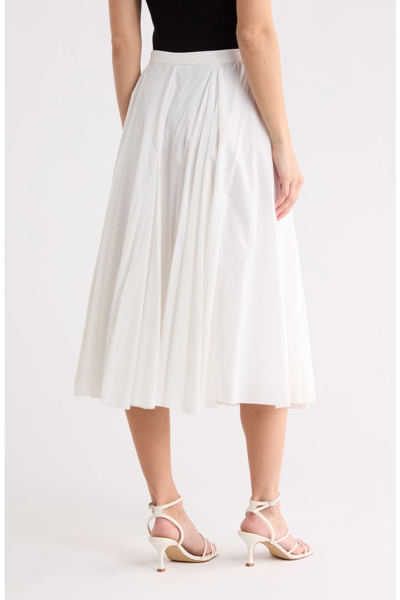 Flared Godet Midi Skirt, Alternate, color, WHITE