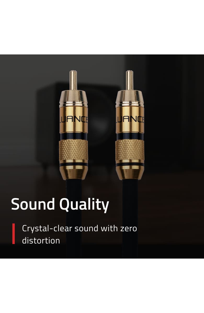Fluance Subwoofer Cable for Subwoofer and Home Theater, Alternate, color, Brown