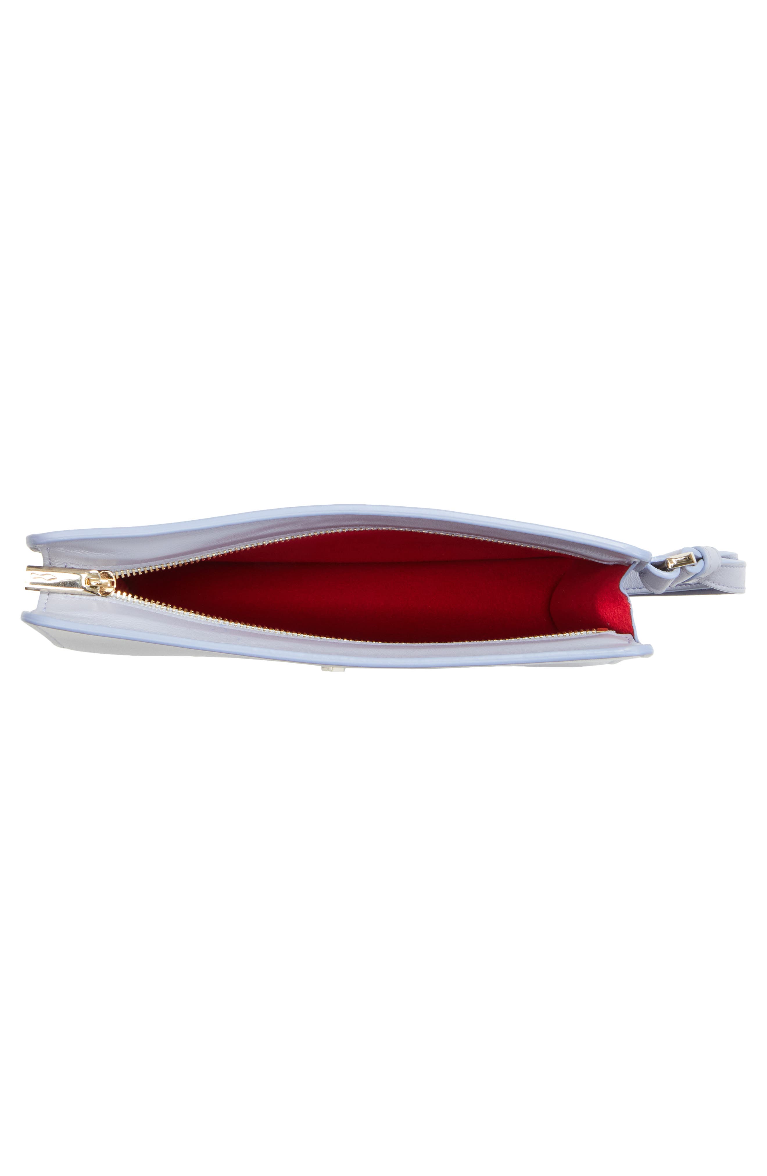 Christian Louboutin Small Bettina Leather Wristlet, Alternate, color, L496 Jumbo Grey/Gold