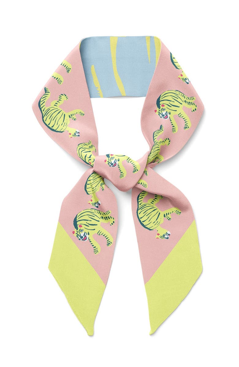 Centinelle Nodding Tigers Twilly Ribbon Scarf, Main, color, Multicolor