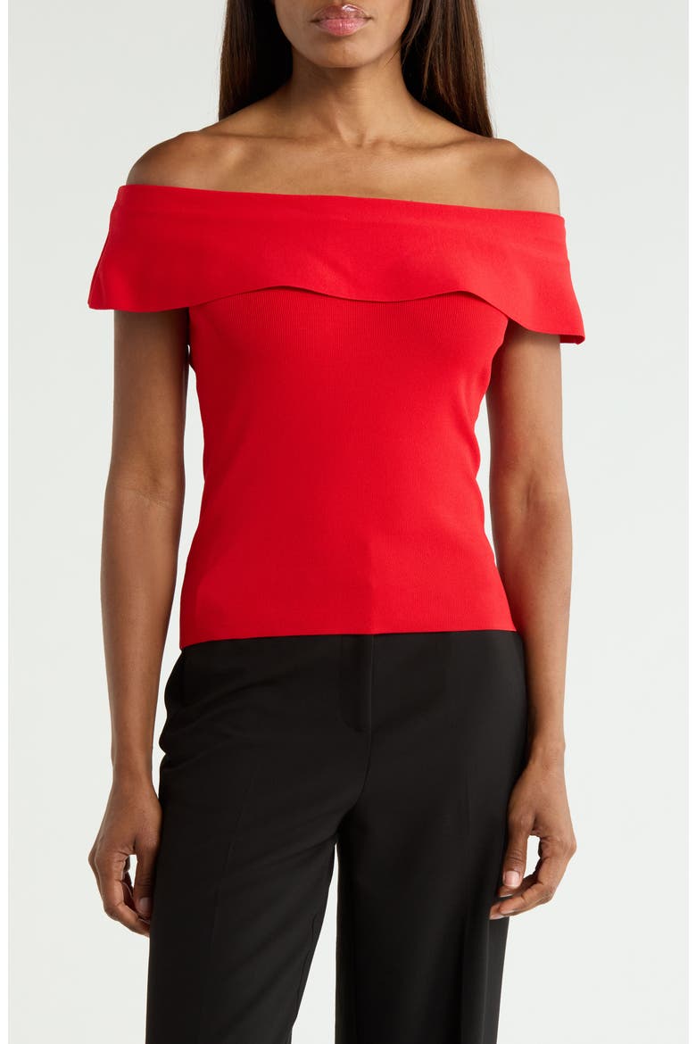 Off the Shoulder Top, Main, color, ROMANTIC RED