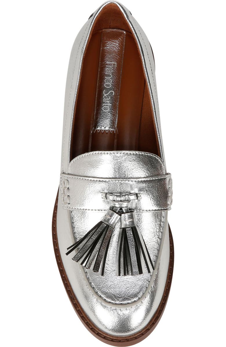 Franco Sarto Carolyn Low Tassel Loafer, Alternate, color, Silver