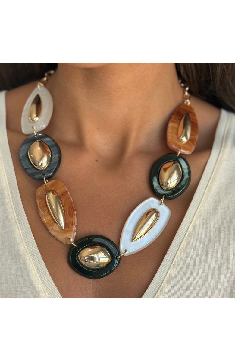 BY ADINA EDEN Multi Color Resin Necklace, Alternate, color, Multi-Color