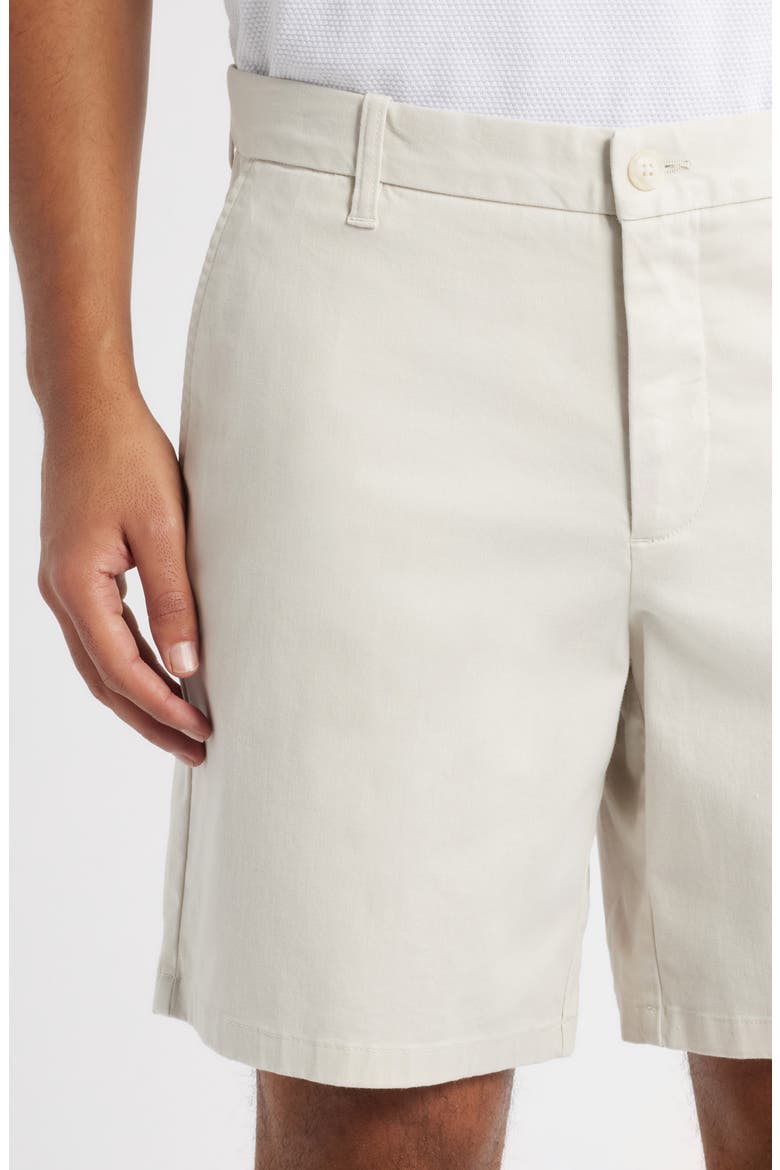 Heron Flat Front Cotton Stretch Twill Chino Shorts, Alternate, color, GREY MOONBEAM