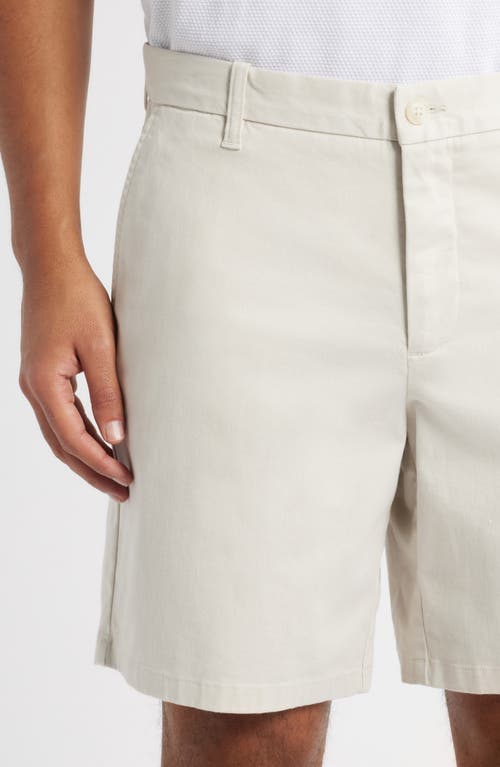 Nordstrom Heron Flat Front Cotton Stretch Twill Chino Shorts In Grey Moonbeam