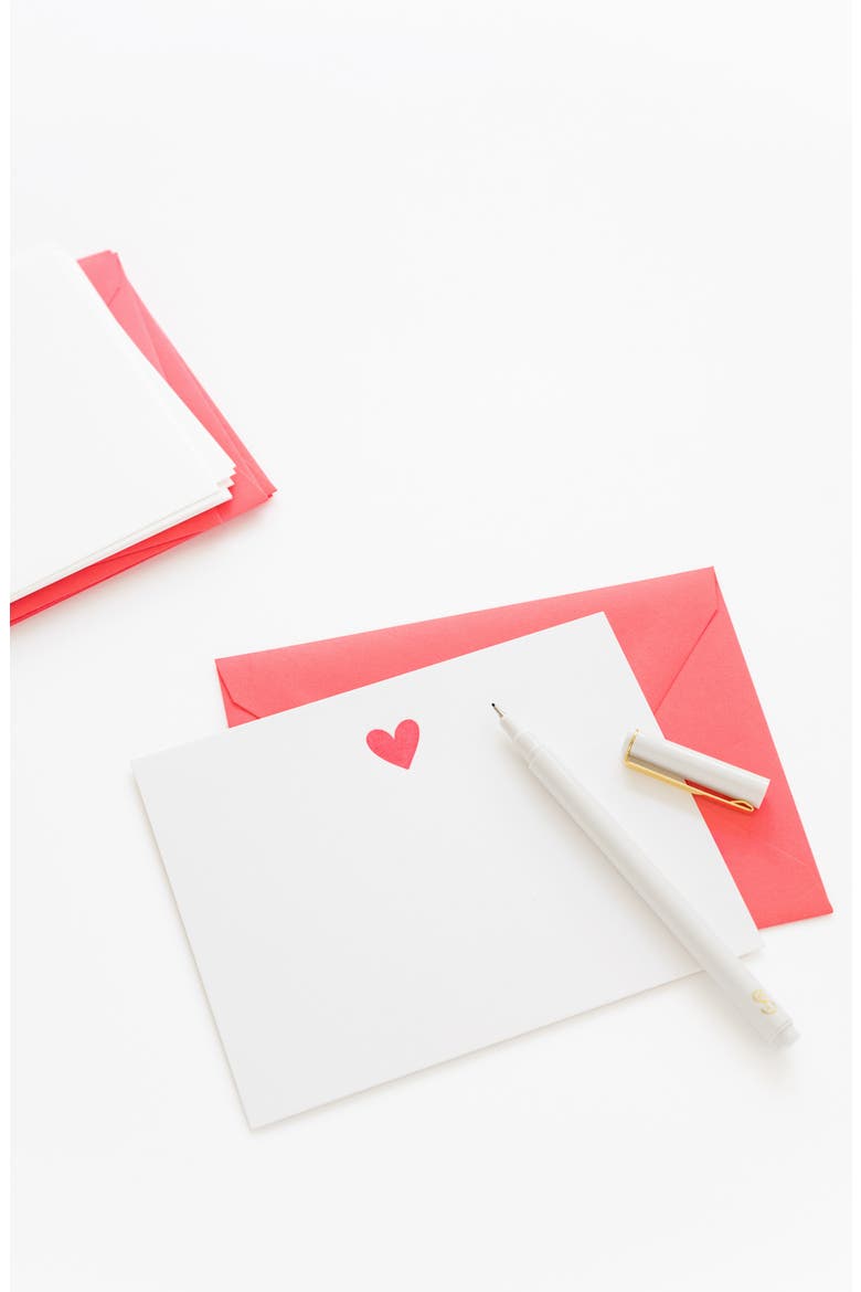 Neon Heart Note Card & Envelope Set, Alternate, color, NEON HEART