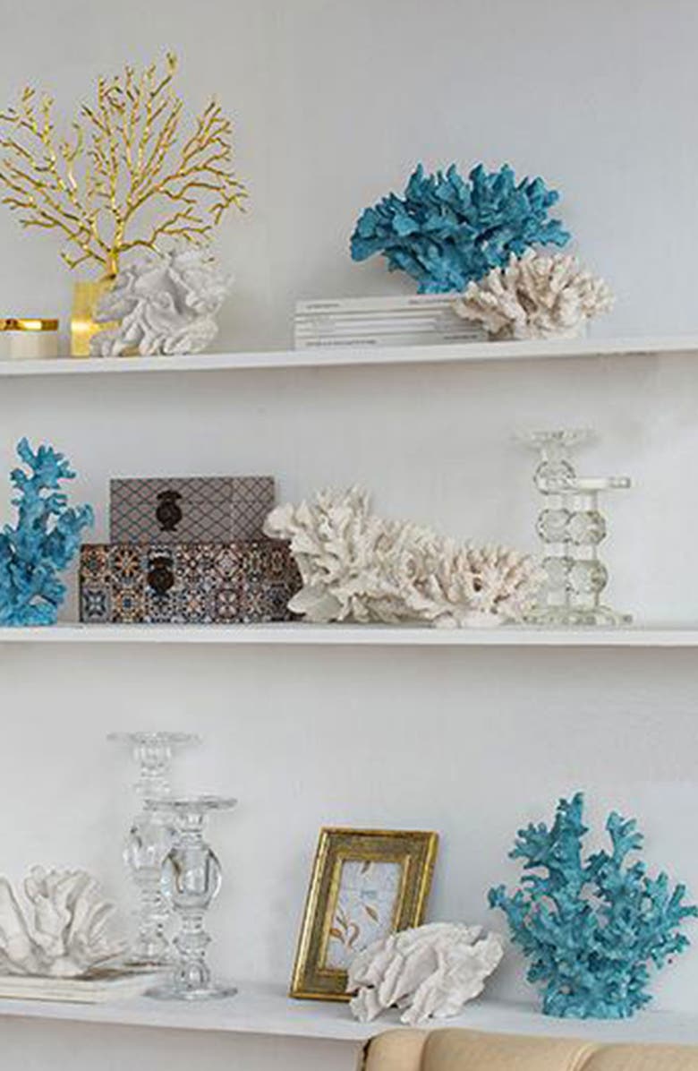 A & B Home Faux Elkhorn Coral, Alternate, color, White