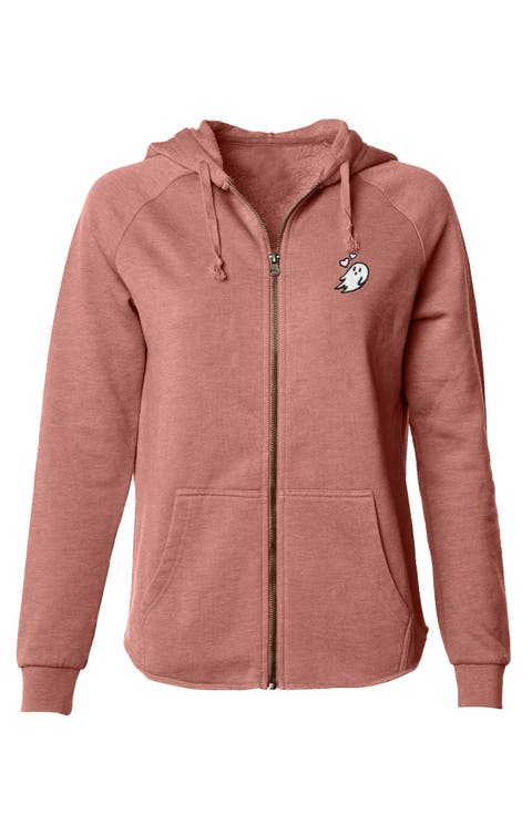 Heartly Ghost Zip Fleece Hoodie