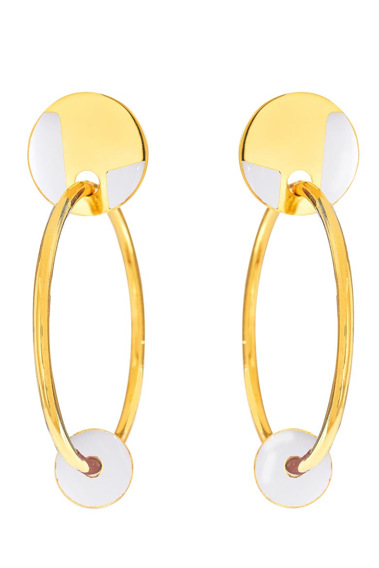 Kuru Hoop Earrings, Main, color, WHITE ONYX