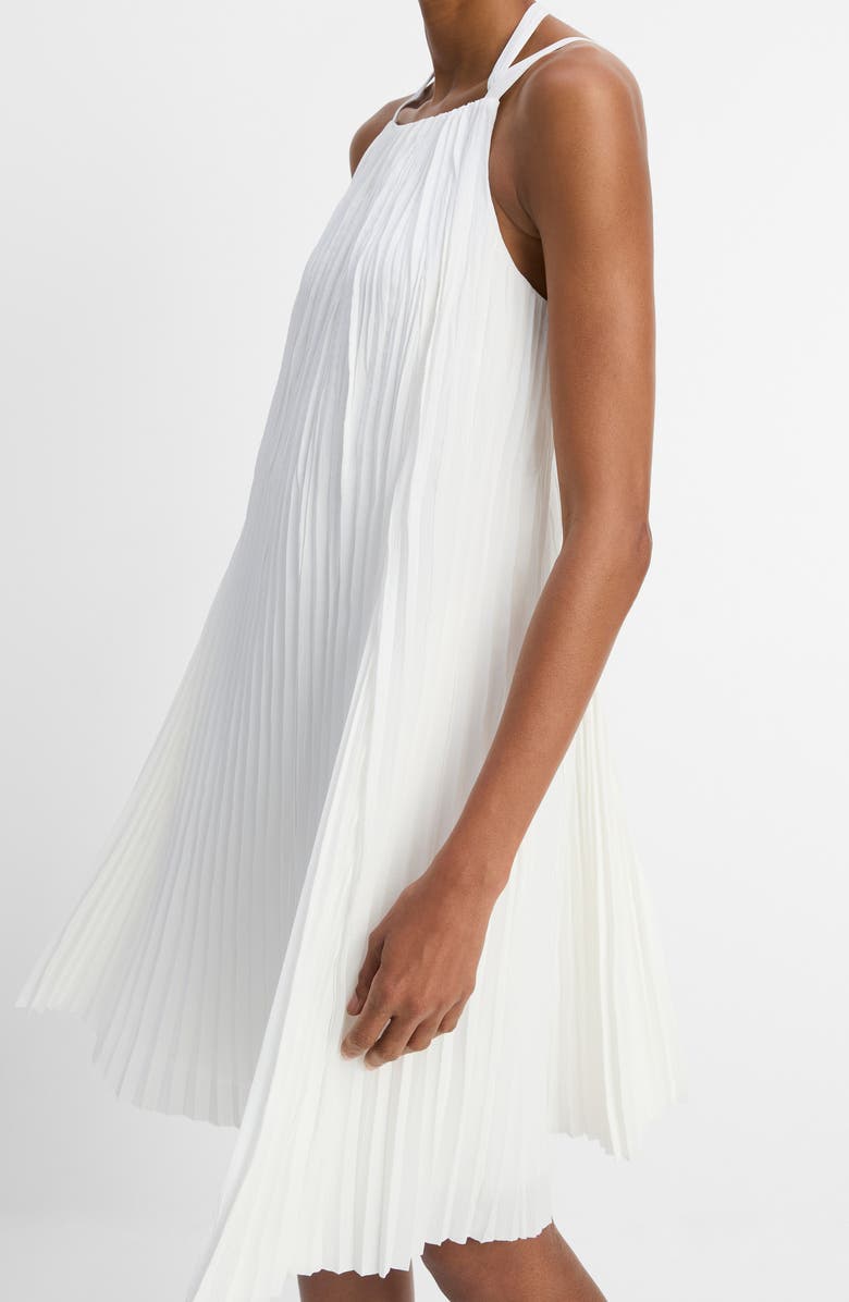 Vince Pleated A-Line Halter Dress, Alternate, color, Off White