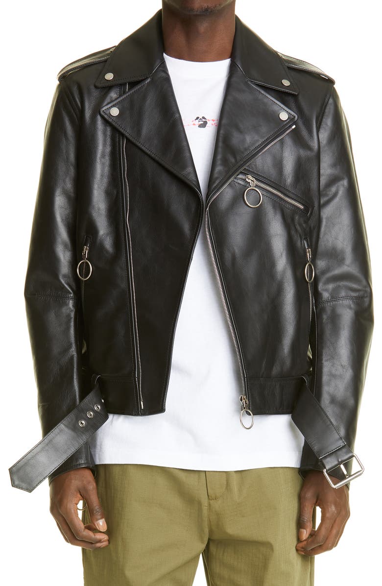 Off-White Men's Arrow Leather Biker Jacket | Nordstrom