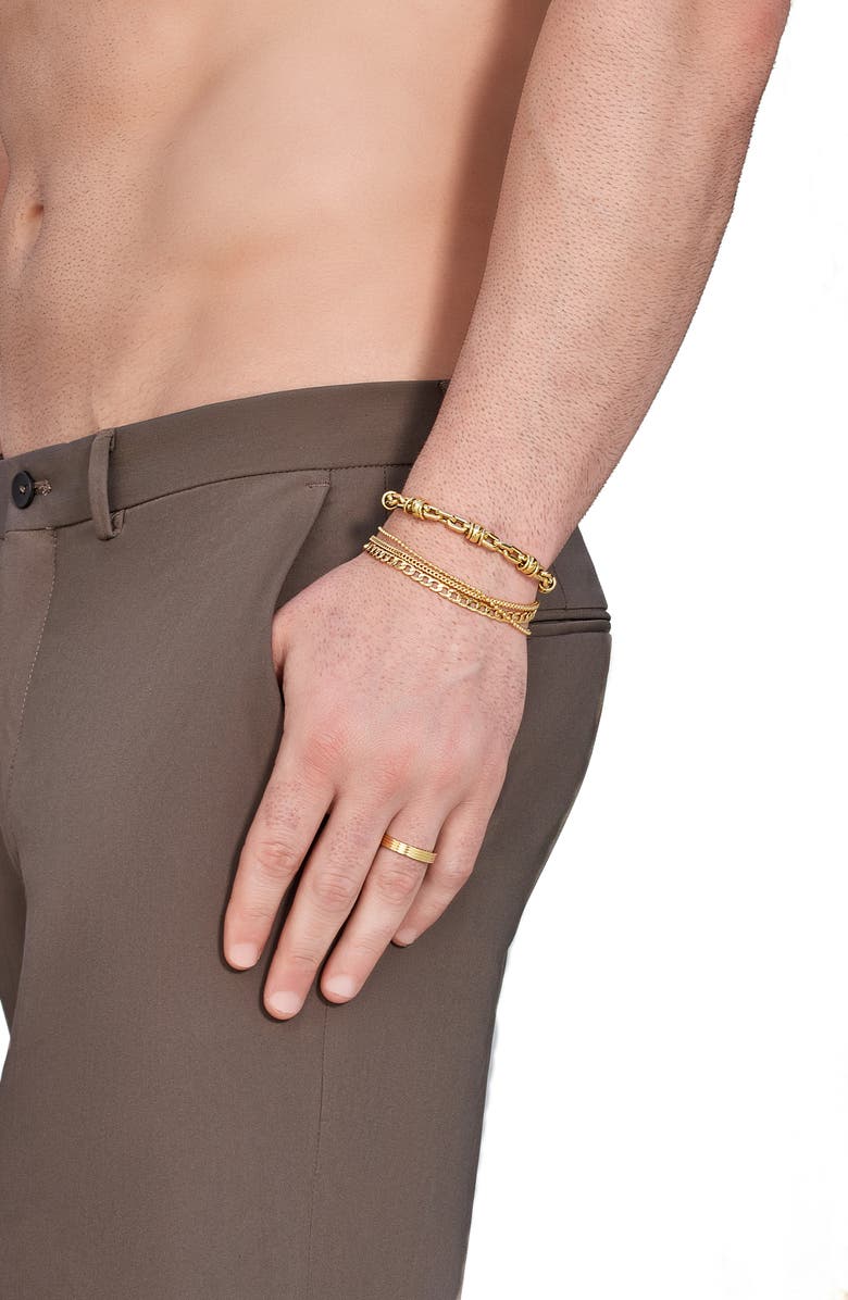 Bony Levy Men's Stripe 14K Gold Ring, Alternate, color, 14K Yellow Gold