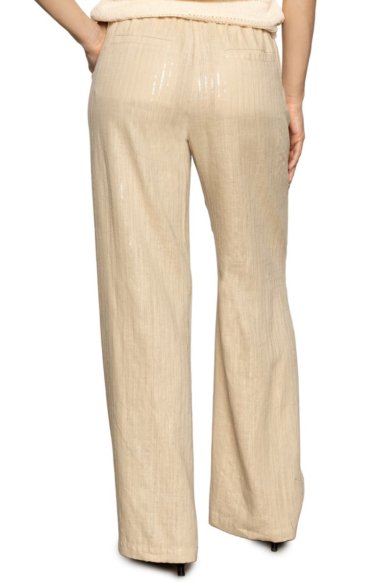 Sanctuary Coastal Sequin Stripe Pants, Alternate, color, Sand Sequin