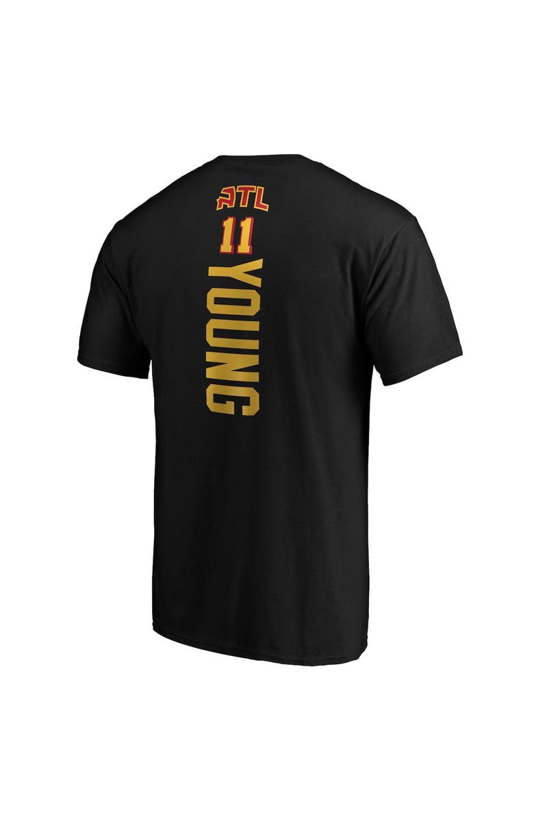 FANATICS Men's Fanatics Branded Trae Young Black Atlanta Hawks Team Playmaker Name & Number T-Shirt, Alternate, color,