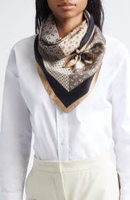 Max Mara Paisley Monogram Silk Square Scarf