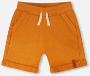 Deux par Deux Elastic Waistband Slant Pockets French Terry Shorts