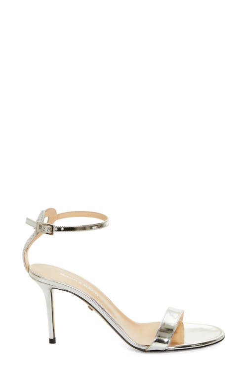 Mach&mach Mach & Mach Crystal Heart Ankle Strap Sandal In Silver